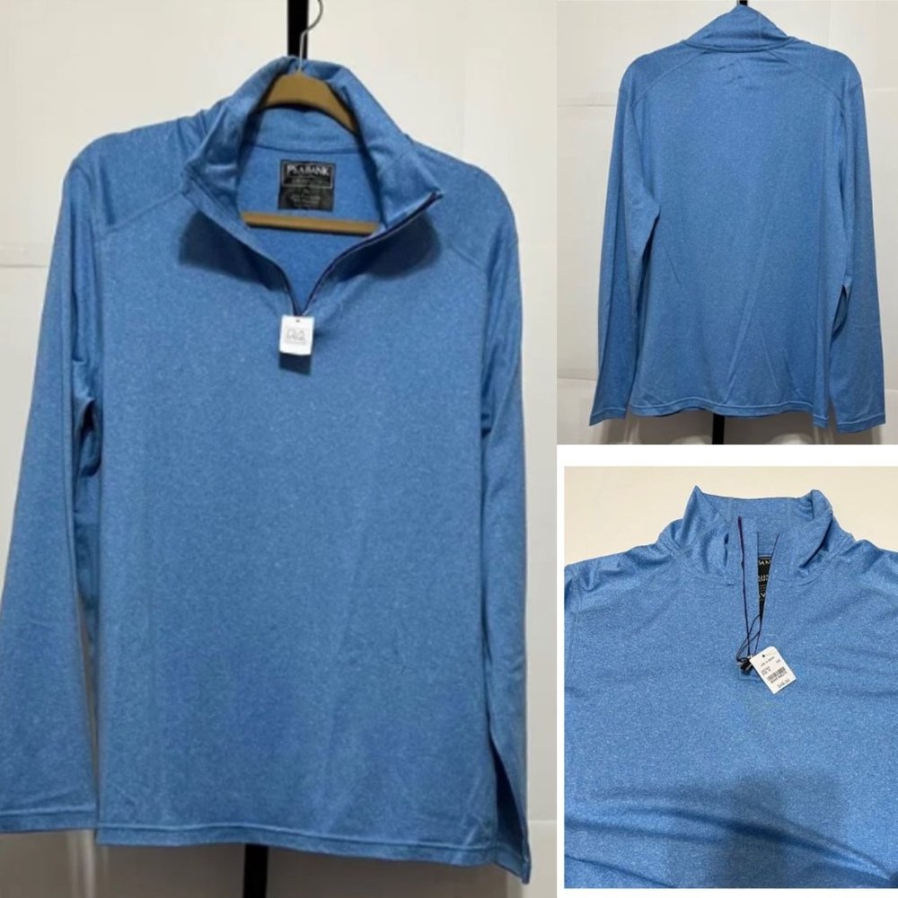 Jos A Bank Sz M  Blue Traveler Collection Tailored Fit Quarter Zip Pullover